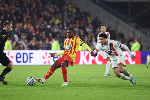 FOOTBALL : RC Lens vs Paris Saint-Germain - Coupe de France 32e de finale - 22 12 2024 David PEREIRA DA COSTA (RC Lens) lors du match RC Lens - Paris Saint-Germain, Coupe de France 32e de finale, stade Bollaert-Delelis, le 22 dÃ cembre 2024  Copyright: xLaurentxSANSONx xPsnewZx