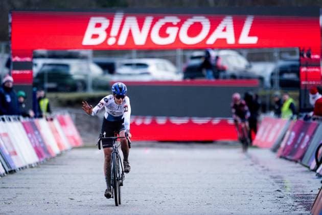 UCI Cyclocross World Cup Zonhoven 2024 ZONHOVEN, BELGIUM - DECEMBER 22 : Brand Lucinda (NED) of Baloise Trek Lions on the podium pictured during the UCI Zonhoven World Cup on December 22, 2024 in Zonhoven, Belgium, 22 12 2024 Zonhoven Belgium  Copyright: xBcex