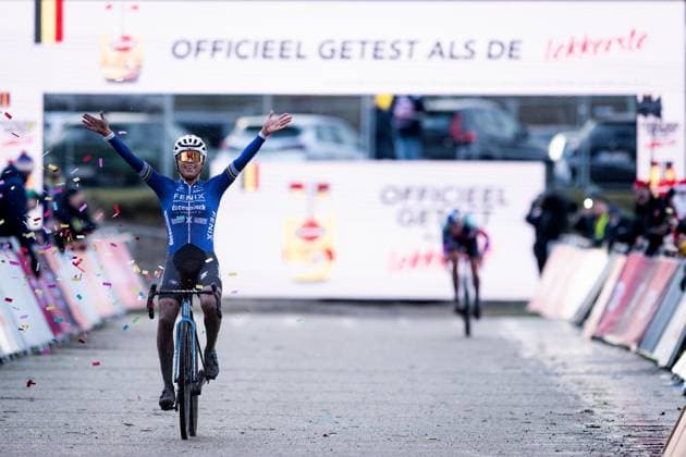 UCI Cyclocross World Cup Zonhoven 2024 ZONHOVEN, BELGIUM - DECEMBER 22 : Alvarado Ceylin Del Carmen (NED) of Fenix - Deceuninck on the podium pictured during the UCI Zonhoven World Cup on December 22, 2024 in Zonhoven, Belgium, 22 12 2024 Zonhoven Belgium  Copyright: xBcex