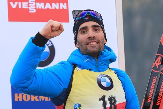 Biathlon: IBU World Championsihips Martin Fourcade (FRA) poses during the medal ceremony of the 10km sprint at the IBU Biathlon World Championships, Saturday, Feb. 15, 2020, at Anterselva Antholz, Italy. (Pierre Teyssot Image of Anterselva - Antholz Italy EDITORIAL USE ONLY Copyright: xImagexofxSportx (PierrexTeyssotx iosphotos177437