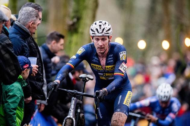 Belgian Toon Aerts pictured in action during the men s elite race of the World Cup cyclocross cycling event in Gavere on Thursday 26 December 2024, stage 7 (out of 12) of the UCI World Cup competition. JASPERxJACOBS  x109192712x