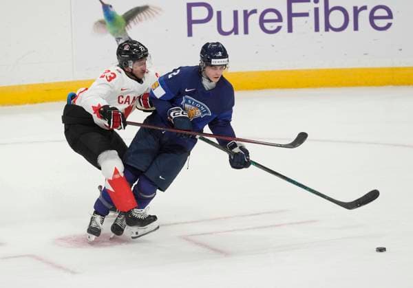 December 26, 2024, Ottawa, On, Canada: Canada forward Tanner Howe (23) collides with Finland defenceman Mitja Jokinen (2) during first period IIHF World Junior Hockey Championship tournament action, Thursday, Dec. 26, 2024 in Ottawa. Tanner Howe Mitja Jokinen  - ZUMAc35_ 20241226_zaf_c35_086 Copyright: xAdrianxWyldx