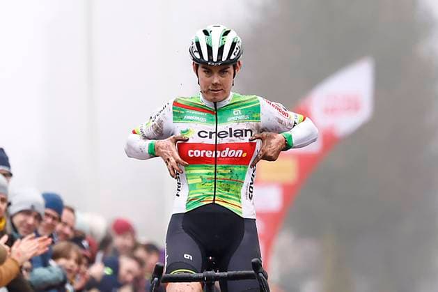 Exact Cross cyclocross Loenhout 2024 LOENHOUT, BELGIUM - DECEMBER 27 : Norbert Riberolle Marion (BEL) of Crelan - Corendon wins during the 5th leg of the Exact Cross cyclocross series 2024-2025 in Loenhout, Belgium, 27 12 2024 Loenhout Belgium  Copyright: xJanxDexMeuleneirx