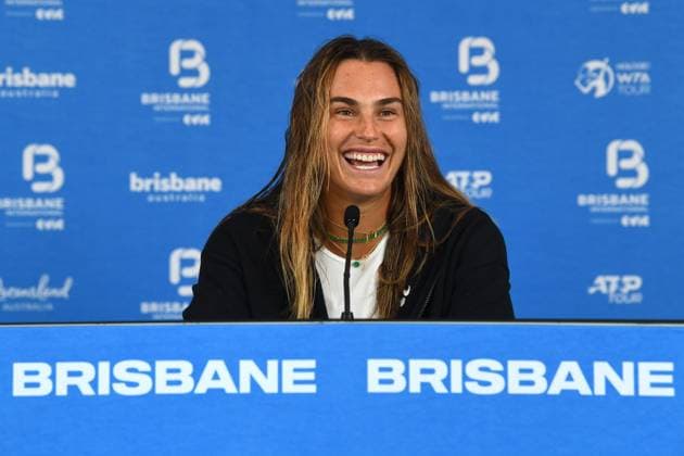Sport Themen der Woche KW52 Sport Bilder des Tages TENNIS BRISBANE INTERNATIONAL PREVIEW, Aryna Sabalenka of Belarus speaks at a press conference, PK, Pressekonferenz at Queensland Tennis Centre in Brisbane, Saturday, December 28, 2024. ( NO ARCHIVING, EDITORIAL USE ONLY, NO USE IN BOOKS WITHOUT CONSENT Brisbane Queensland Australia  Copyright: xJONOxSEARLEx 20241228144211766730