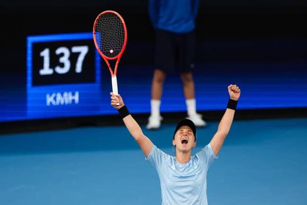 Bilder des Jahres 2024, Sport 12 Dezember Sport Themen der Woche KW52 Sport Bilder des Tages TENNIS UNITED CUP SYDNEY, Nadia Podoroska of Team Argentina celebrates match point in her Group F singles match against Olivia Gadecki of Team Australia during Day 2 of United Cup at Ken Rosewall Arena in Sydney, Saturday, December 28, 2024. ( NO ARCHIVING, EDITORIAL USE ONLY, NO USE IN BOOKS WITHOUT CONSENT SYDNEY NEW SOUTH WALES AUSTRALIA  Copyright: xMARKxEVANSx 20241228114583527809