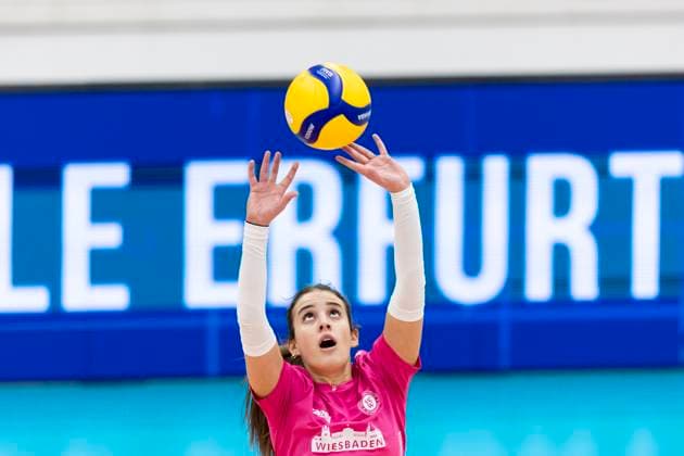 1. Volleyball Bundesliga Frauen: Schwarz-Weiss Erfurt vs. VC Wiesbaden; Erfurt; 28.12.2024 Ana-Marija Jonjev ( 22; VC Wiesbaden) 1. Volleyball Bundesliga Frauen: Schwarz-Weiss Erfurt vs. VC Wiesbaden; Riethsporthalle Erfurt; 28.12.2024 Copyright: xBEAUTIFULxSPORTS Duehringx
