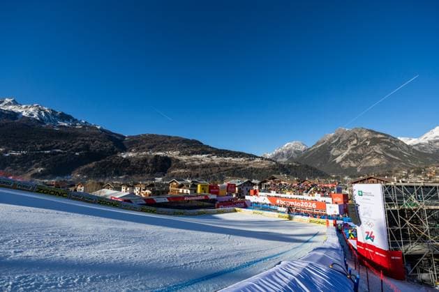 ALPINE SKIING - FIS WC Bormio BORMIO,ITALY,29.DEC.24 - ALPINE SKIING - FIS World Cup, Super G, men. Image shows a general view of finish area.  GEPAxpictures xMaticxKlansek