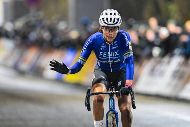 2024 Superprestige Cyclocross Diegem DIEGEM, BELGIUM - DECEMBER 30 : Alvarado Ceylin Del Carmen (NED) of Fenix - Deceuninck at the finish line during the 6th leg of the 2024 - 2025 Telenet Superprestige cyclocross women elite race the evening cross of Diegem on December 30, 2024 in Diegem, Belgium, 30 12 2024 Diegem Belgium  Copyright: xNicoxVereeckenx
