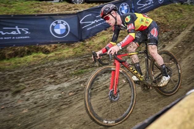 Belgian Eli Iserbyt pictured in action during the men s elite race of the GP Sven Nys cyclocross cycling event on Wednesday 01 January 2025 in Baal, stage 5 8 in the X2O Badkamers Trofee Veldrijden competition. DAVIDxPINTENS  x109479415x