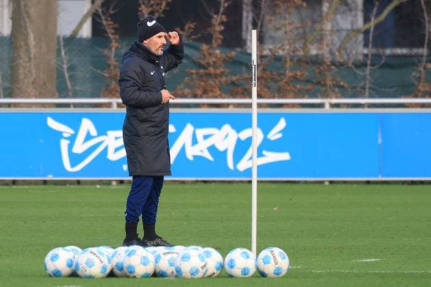 DEU, DFL, 2. FBL Hertha BSC, Training, 02.01.2025, Sportforum, Berlin, DEU, DFL, 2. FBL Hertha BSC, Training, im Bild Cheftrainer Cristian Fiel (Hertha BSC Berlin) DFL - regulations prohibit any use of Photographs as image sequences and or quasi-video Foto: Juergen Engler nordphoto GmbH