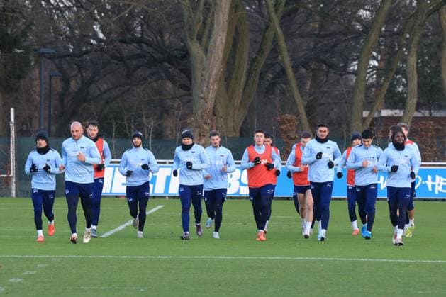DEU, DFL, 2. FBL Hertha BSC, Training, 02.01.2025, Sportforum, Berlin, DEU, DFL, 2. FBL Hertha BSC, Training, im Bild Hertha-Spielerkreis DFL - regulations prohibit any use of Photographs as image sequences and or quasi-video Foto: Juergen Engler nordphoto GmbH