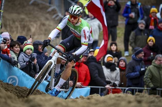 Belgian Laurens Sweeck pictured in action during the men s elite race of the Duinencross cyclocross cycling event on Friday 03 January 2025 in Koksijde, stage 6 8 in the X2O Badkamers Trofee Veldrijden competition. DAVIDxPINTENS  x109576736x