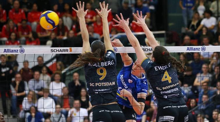 BAU 04.01.2025 Stuttgart Volleyball Allianz MTV Stuttgart vs. SC Potsdam, Toni Stautz (Stuttgart, Mitte)