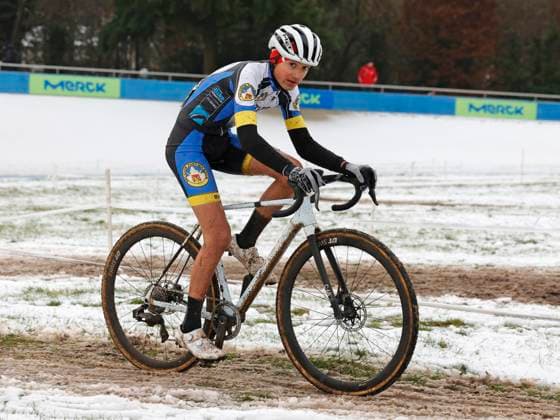 05.01.2025 7. Darmstädter Crossrennen an der Radrennbahn und 5. Lauf Elektroland24.de Cyclocross Cup hier Jugend männlich U17, U 17 Amon ROTHE (216 Skiclub Furtwangen) Sieger Gewinner Darmstadt Hessen Deutschland