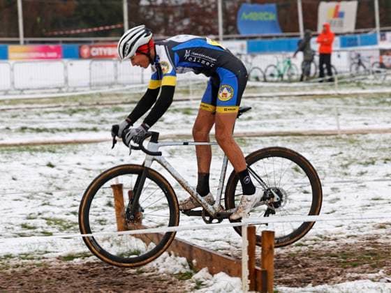 05.01.2025 7. Darmstädter Crossrennen an der Radrennbahn und 5. Lauf Elektroland24.de Cyclocross Cup hier Jugend männlich U17, U 17 Amon ROTHE (216 Skiclub Furtwangen) Sieger Gewinner Darmstadt Hessen Deutschland