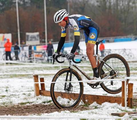 05.01.2025 7. Darmstädter Crossrennen an der Radrennbahn und 5. Lauf Elektroland24.de Cyclocross Cup hier Jugend männlich U17, U 17 Amon ROTHE (216 Skiclub Furtwangen) Sieger Gewinner Darmstadt Hessen Deutschland