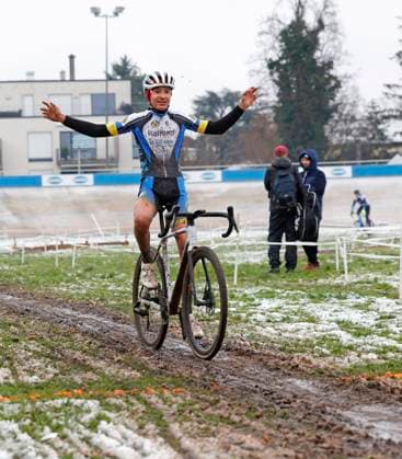 05.01.2025 7. Darmstädter Crossrennen an der Radrennbahn und 5. Lauf Elektroland24.de Cyclocross Cup hier Jugend männlich U17, U 17 Amon ROTHE (216 Skiclub Furtwangen) Sieger Gewinner Darmstadt Hessen Deutschland