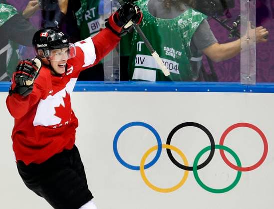 Penguins Sidney Crosby on Olympics: I d love to be there Canada s Sidney Crosby (87) celebrates after scoring a goal in the second period of men s hockey at the Winter Olympics in Sochi, Russia, on Sunday, Feb. 23, 2014. (Carlos Gonzalez Minneapolis Star Tribune TNS) SOCHI RUS EDITORIAL USE ONLY Copyright: xx 1211294 CarlosxGonzalezx krtphotoslive801651