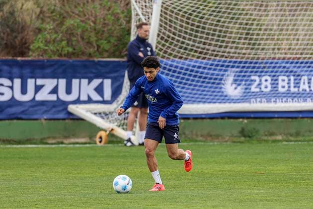 Ottomane El Idrissi in Action beim Trainingslager SV Darmstadt 98 - in Valencia, El Saler am 06.01.25 in El Saler, Valencia xamx Foto: Alfio Marino