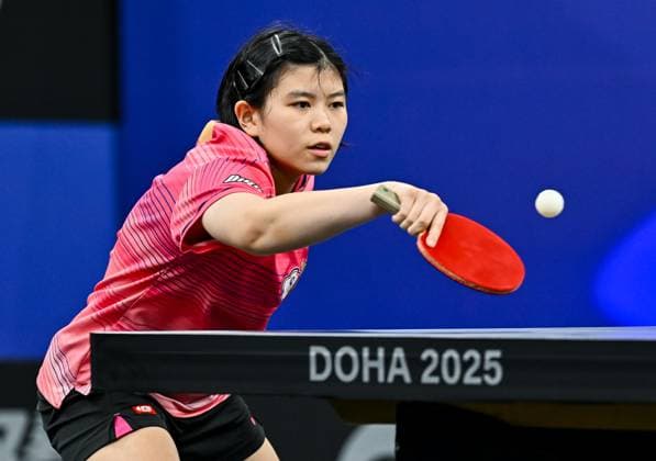 WTT STAR CONTENDER DOHA 2025 Yeh Yi-Tian of Chinese Taipei competes against Lee Daeun of South Korea during a women s Table tennis, Tischtennis singles Qualifying Round of WTT Star Contender Doha 2025 at Lusail Sports Arena in Doha, Qatar on January,06,2025. DOHA Qatar Copyright: xNoushadxThekkayilx