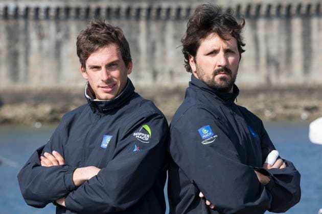 VOILE : VendÃ e globe 2024 - Archives Charlie Dalin et Yoann Richomme - 06 01 2025 Yoann Richomme et Charlie Dalin, Skipper Macif - Transat AG2R LA MONDIALE 2016 - Concarneau le 16 03 2016 CONCARNEAUFrance  Copyright: xALEXISxCOURCOUXx