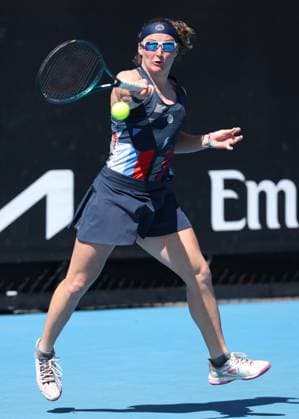 Carole Monnet (FRA), Australian Open 2025 Melbourne Park, Melbourne, Victoria, Australia. Copyright: xJuergenxHasenkopfx