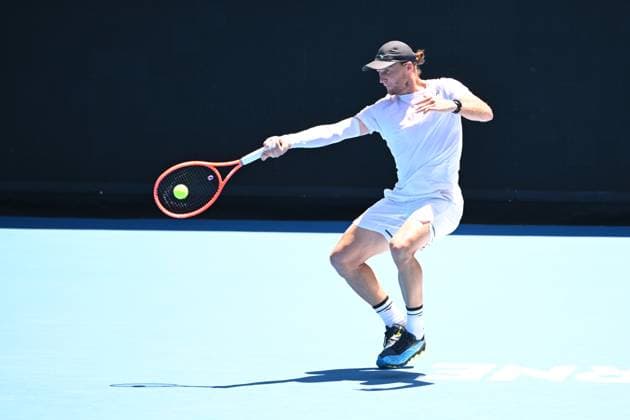 TENNIS AUSTRALIAN OPEN QUALIFYING, Jozef Kovalik of Slovakia in action during their mens qualifying singles match between Bernard Tomic of Australia and Jozef Kovalik of Slovakia for the Australian Open tennis tournament at Melbourne Park in Melbourne, Tuesday, January 7, 2025. ( NO ARCHIVING, EDITORIAL USE ONLY, NO USE IN BOOKS WITHOUT CONSENT MELBOURNE VICTORIA AUSTRALIA  Copyright: xJAMESxROSSx 20250107122412077610