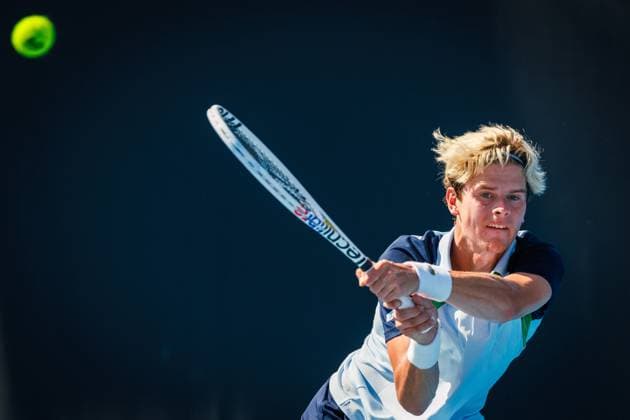 Belgian Alexander Blockx pictured during a men s qualifying singles first round game between Belgian Blockx and American Spizzirri, at the Australian Open Grand Slam tennis tournament, Tuesday 07 January 2025 in Melbourne Park, Melbourne, Australia. The 2025 edition of the Australian Grand Slam takes place from January 14th to January 28th. PATRICKxHAMILTON  x109857947x