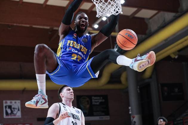 Sport Themen der Woche KW02 Sport Bilder des Tages 22 C.j. Harris (Peristieri Dominoâ??s) during Bertram Derthona vs Peristeri Donimos, Champions League basketball match in Casale Monferrato, Italy, January 07 2025  Copyright: xNorbertoxMaccagno IPAxSportx xipa-agency.netx xx IPA_52833963 IPA_Agency_IPA52833963