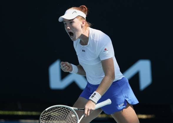 Ella Seidel macht die Faust und jubelt,Jubel, Freude,Emotion, Australian Open 2025 Melbourne Park, Melbourne, Victoria, Australia. Copyright: xJuergenxHasenkopfx