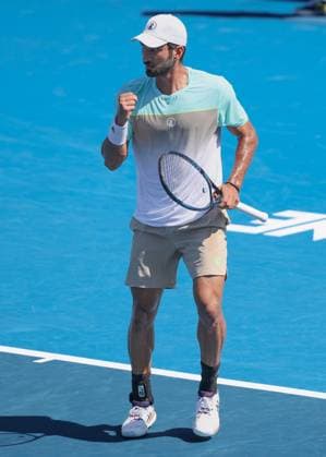Hady Habib (LBN)macht die Faust und jubelt,Jubel, Freude,Emotion Australian Open 2025 Melbourne Park, Melbourne, Victoria, Australia. Copyright: xJuergenxHasenkopfx