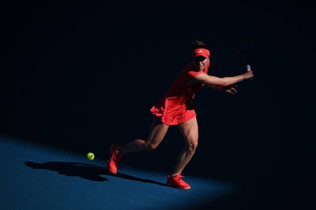 TENNIS AO CHARITY QINWEN SVITOLINA, Elina Svitolina of Ukraine in action during their charity match between Zheng Qinwen of China and Elina Svitolina of Ukraine at Rod Laver Arena in Melbourne, Wednesday, January 8, 2025. ( NO ARCHIVING, EDITORIAL USE ONLY, NO USE IN BOOKS WITHOUT CONSENT MELBOURNE VICTORIA AUSTRALIA  Copyright: xJAMESxROSSx 20250108139536363840