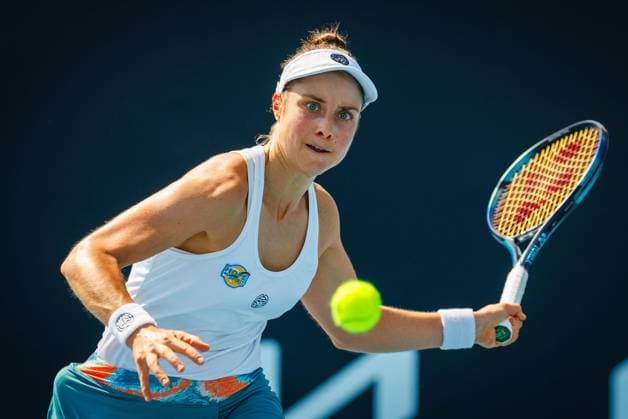 Belgian Marie Benoit pictured during a women s qualifying singles second round game between Belgian Marie Benoit and Polish Maja Chwalinska, at the Australian Open Grand Slam tennis tournament, Wednesday 08 January 2025 in Melbourne Park, Melbourne, Australia. The 2025 edition of the Australian Grand Slam takes place from January 12th to January 26th. Benoit lost her second game 1-6, 6-3, 1-6. PATRICKxHAMILTON  x109918195x