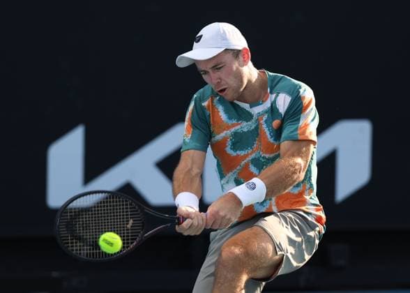 Dominik Koepfer, Australian Open 2025 Melbourne Park, Melbourne, Victoria, Australia. Copyright: xJuergenxHasenkopfx