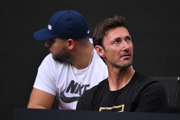 TENNIS AO CHARITY ALCARAZ MINAUR, Juan Carlos Ferrero (right), coach of Carlos Alcaraz looks on during the charity match between Carlos Alcaraz of Spain and Alex de Minaur of Australia at Rod Laver Arena in Melbourne, Wednesday, January 8, 2025. ( NO ARCHIVING, EDITORIAL USE ONLY, NO USE IN BOOKS WITHOUT CONSENT MELBOURNE VICTORIA AUSTRALIA  Copyright: xJAMESxROSSx 20250108195485412000