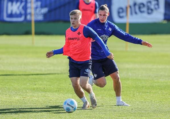 Fussball - 2. BL - Trainingslager SV Darmstadt 98 - El Saler - Tag 4 - 07.01.25, Andreas Müller, Fynn Lakenmacher, -
