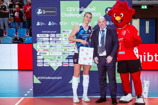 CEV Challenge Cup SC Potsdam - C.S.M. Targoviste; 08.01.2025 CEV Challenge Cup SC Potsdam - C.S.M. Targoviste; Ana Maleöevi? 12 Copyright: xBEAUTIFULxSPORTS NicolxMarschallx