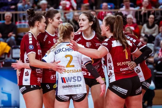 CEV Challenge Cup SC Potsdam - C.S.M. Targoviste; 08.01.2025 CEV Challenge Cup SC Potsdam - C.S.M. Targoviste; Andrea Tisma 18 Copyright: xBEAUTIFULxSPORTS NicolxMarschallx