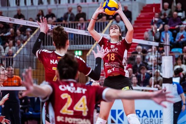 CEV Challenge Cup SC Potsdam - C.S.M. Targoviste; 08.01.2025 CEV Challenge Cup SC Potsdam - C.S.M. Targoviste; Andrea Tisma 18 Copyright: xBEAUTIFULxSPORTS NicolxMarschallx