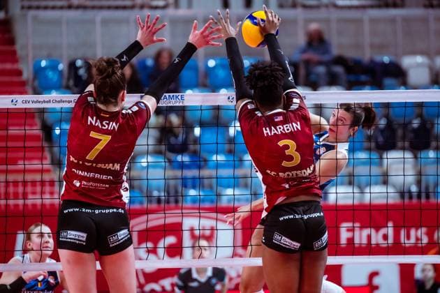 CEV Challenge Cup SC Potsdam - C.S.M. Targoviste; 08.01.2025 CEV Challenge Cup SC Potsdam - C.S.M. Targoviste; Danielle Harbin 3 Copyright: xBEAUTIFULxSPORTS NicolxMarschallx