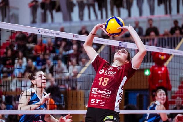 CEV Challenge Cup SC Potsdam - C.S.M. Targoviste; 08.01.2025 CEV Challenge Cup SC Potsdam - C.S.M. Targoviste; Andrea Tisma 18 Copyright: xBEAUTIFULxSPORTS NicolxMarschallx