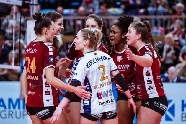 CEV Challenge Cup SC Potsdam - C.S.M. Targoviste; 08.01.2025 CEV Challenge Cup SC Potsdam - C.S.M. Targoviste; leni Kirchoff 2 Copyright: xBEAUTIFULxSPORTS NicolxMarschallx