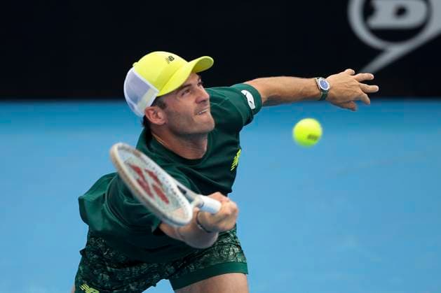 TENNIS ADELAIDE INTERNATIONAL, Tommy Paul of the USA in his match against Rinky Hijikata of Australia during the Adelaide International at Memorial Drive Tennis Club in Adelaide, Thursday, January 09, 2025. ( NO ARCHIVING, EDITORIAL USE ONLY, NO USE IN BOOKS WITHOUT CONSENT ADELAIDE SOUTH AUSTRALIA AUSTRALIA  Copyright: xMATTxTURNERx 20250109144141858614