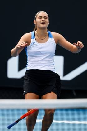 January 9, 2025: MELBOURNE, AUSTRALIA - JANUARY 09: Julia Riera of Argentina beats Maddison Inglis of Australia in qualifying for the 2025 Australian Open at Melbourne Park on January 9, 2025 in Melbourne, Australia. Melbourne Australia - ZUMAp121 20250109_zsp_p121_037 Copyright: xChrisxPutnamx