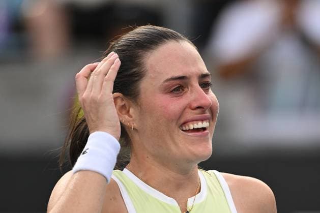 TENNIS AUSTRALIAN OPEN QUALIFYING, Kimberly Birrell of Australia reacts after defeating Kimberly Birrell in their womens qualifying Final Round singles match between Kimberly Birrell of Australia and Oksana Selekhmeteva or Russia for the Australian Open tennis tournament at Melbourne Park in Melbourne, Thursday, January 9, 2025. ( NO ARCHIVING, EDITORIAL USE ONLY, NO USE IN BOOKS WITHOUT CONSENT MELBOURNE VICTORIA AUSTRALIA  Copyright: xJAMESxROSSx 20250109140190276710