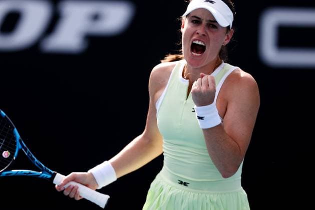 January 9, 2025: MELBOURNE, AUSTRALIA - JANUARY 09: Kimberly Birrell of Australia whilst playing Oksana Selekhmeteva of Russia in final qualifying for the 2025 Australian Open at Melbourne Park on January 9, 2025 in Melbourne, Australia. - ZUMAp121 20250109_zsp_p121_074 Copyright: xChrisxPutnamx