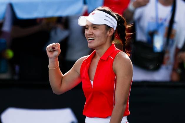 January 9, 2025: MELBOURNE, AUSTRALIA - JANUARY 09: Sijia Wei of China beats Nina Stojanovic of Serbia in final qualifying for the 2025 Australian Open at Melbourne Park on January 9, 2025 in Melbourne, Australia. - ZUMAp121 20250109_zsp_p121_077 Copyright: xChrisxPutnamx