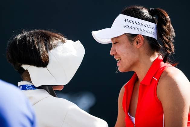 January 9, 2025: MELBOURNE, AUSTRALIA - JANUARY 09: Sijia Wei of China beats Nina Stojanovic of Serbia in final qualifying for the 2025 Australian Open at Melbourne Park on January 9, 2025 in Melbourne, Australia. - ZUMAp121 20250109_zsp_p121_078 Copyright: xChrisxPutnamx
