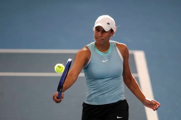 TENNIS ADELAIDE INTERNATIONAL, Madison Keys of the USA in her match against Daria Kasatkina during the Adelaide International at Memorial Drive Tennis Club in Adelaide, Thursday, January 09, 2025. ( NO ARCHIVING, EDITORIAL USE ONLY, NO USE IN BOOKS WITHOUT CONSENT ADELAIDE SOUTH AUSTRALIA AUSTRALIA  Copyright: xMATTxTURNERx 20250109127814257467