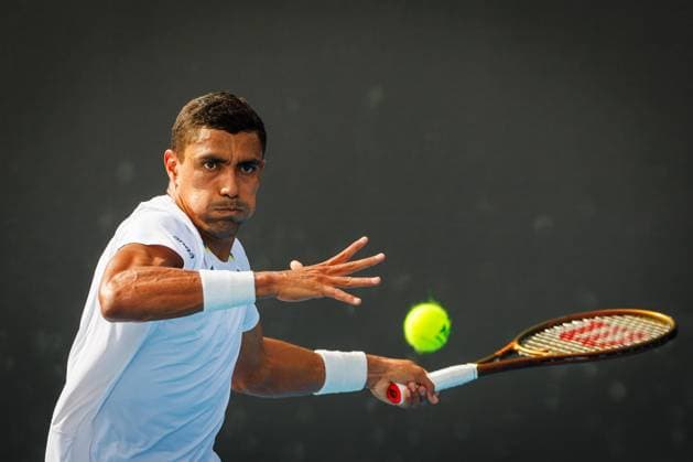 French-Monegasque Valentin Vacherot pictured in action during a tennis match against Belgian Coppejans, in the third round of the qualifiers for the men s singles tournament, at the Australian Open Grand Slam tennis tournament, Thursday 09 January 2025 in Melbourne Park, Melbourne, Australia. The 2024 edition of the Australian Grand Slam takes place from January 14th to January 28th. PATRICKxHAMILTON  x109995018x